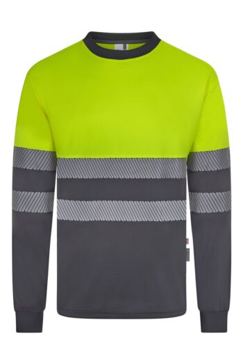 Camiseta poliéster reciclado bicolor manga larga cinta segmentada