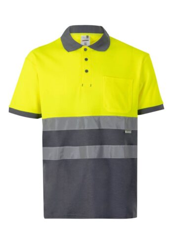 Polo algodón bicolor manga corta