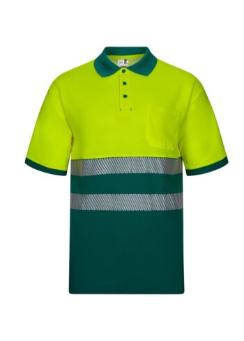 Polo algodón bicolor manga corta con cinta segmentada